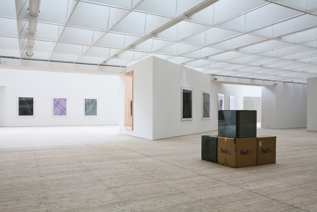 Installation view of works by Walead Beshty