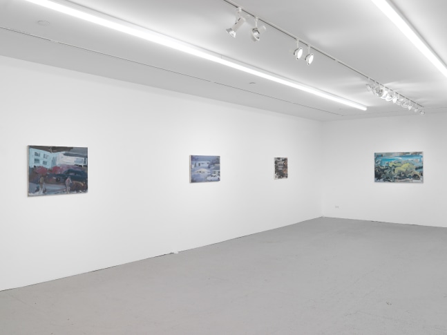 installation view of paintings by David Deutsch
