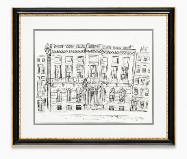 drawing of club in London by Karen Kilimnik
