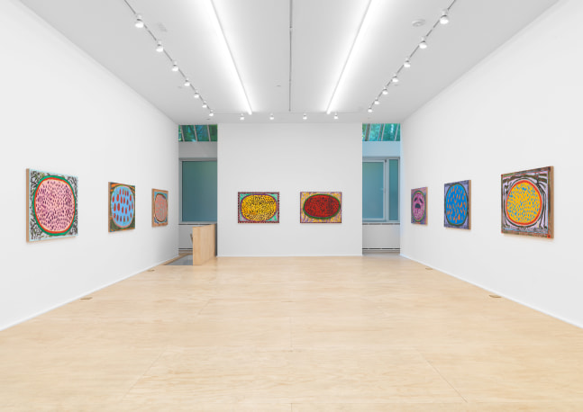 Installation view of Josh Smith paintings exhibition