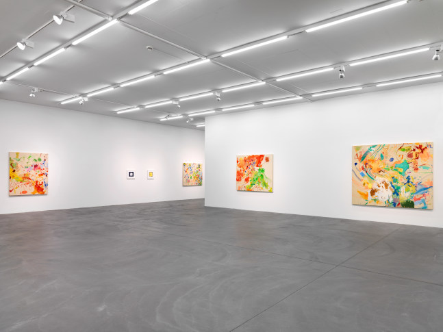 Installation view of Sue Williams painting exhibition