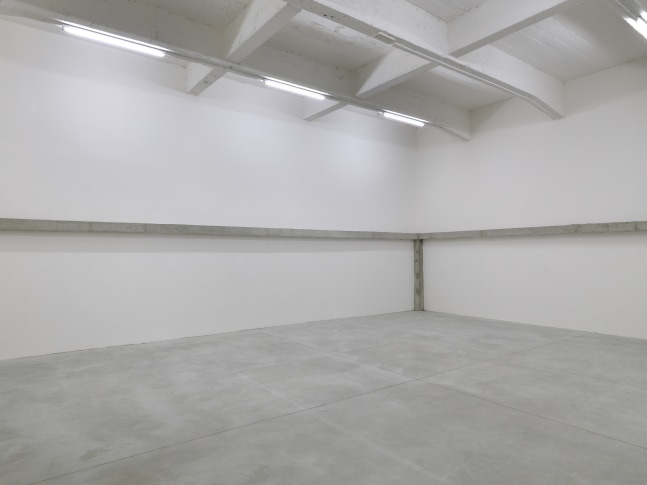 Installation view of sculptures by Oscar Tuazon