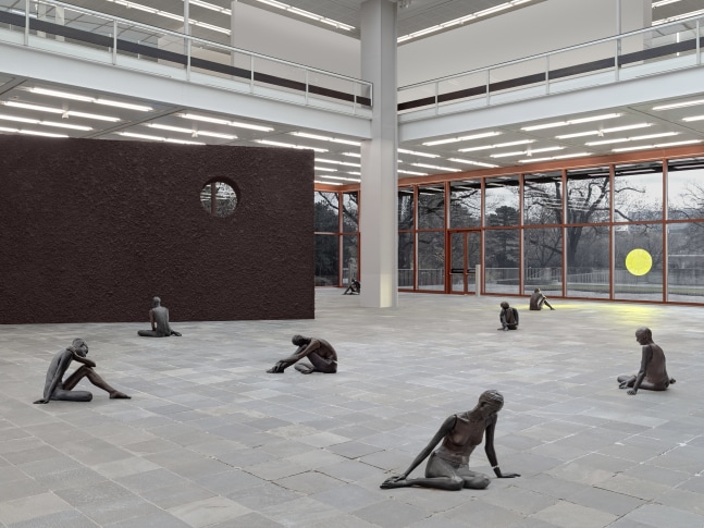 Installation view of sculptures by Ugo Rondinone