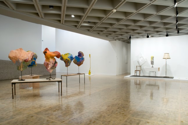 Installation view of works by Franz West