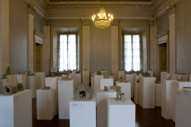 Installation view of sculptures by Peter Fischli and David Weiss