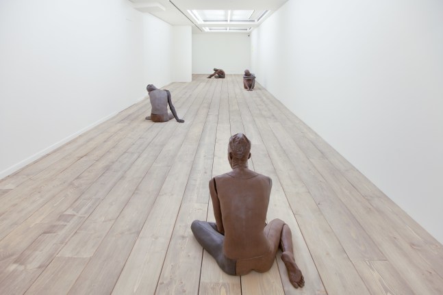 Installation view of sculptures by Ugo Rondinone