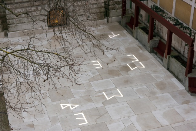 Installation view of outdoor sculpure by Martin Boyce