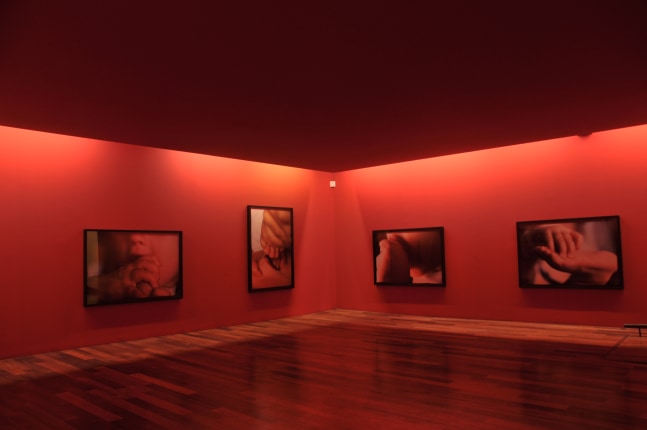 Installation view of photographs by Douglas Gordon