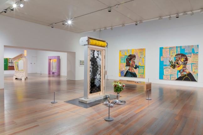 Installation view, Tschabalala Self, Fresh Window: The Art of Display &amp;amp; Display of Art, Museum Tinguely, Basel, 2024