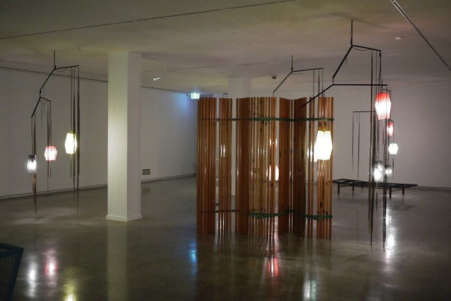 Installation view of sculptures by Martin Boyce