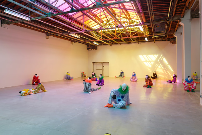 Installation view of sculptures by Ugo Rondinone