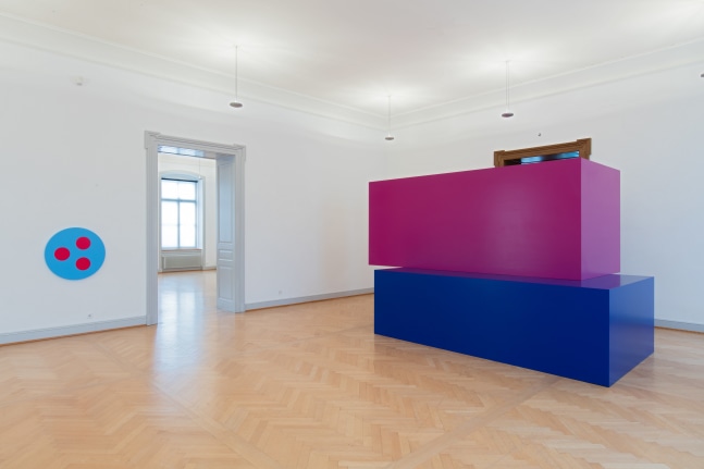 Installation view of wall works by Gerwald Rockenschaub