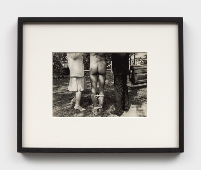 Jimmy DeSana
Untitled, from &amp;#39;The Dungeon&amp;#39; series, 1978-79
gelatin silver print with Terence Sellers
image: 6 5/8 x 9 5/8 ins. (16.8 x 24.4 cm)
sheet: 6 7/8 x 9 7/8 ins. (17.5 x 25.1 cm)