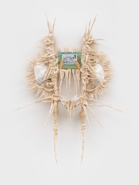 Guadalupe Maravilla
Cloud Retablo, 2024
oil on tin, cotton and glue mixture on wood
56 x 39 ins.
142.2 x 99.1 cm