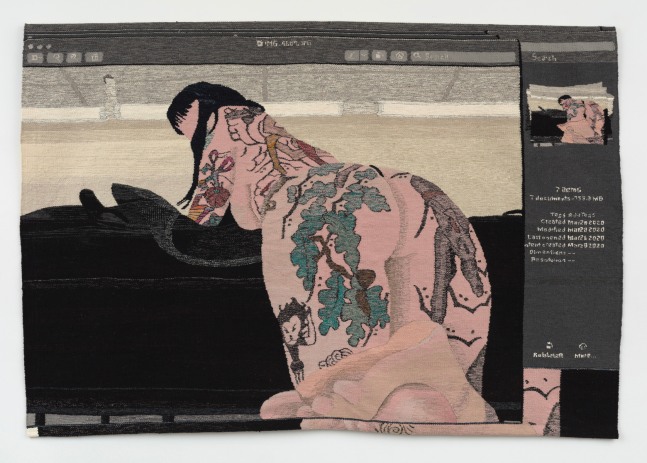 Erin M. Riley

Webcam, 2020

wool, cotton

70 x 100 ins.&amp;nbsp;
177.8 x&amp;nbsp;254 cm&amp;nbsp;
&amp;nbsp;