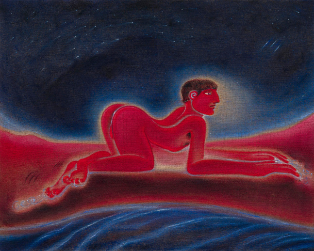 Daniel Correa Mej&amp;iacute;a
El Otro, El Enigmatico, 2024
oil on jute
31.5 x 39.4 ins.
80 x 100 cm