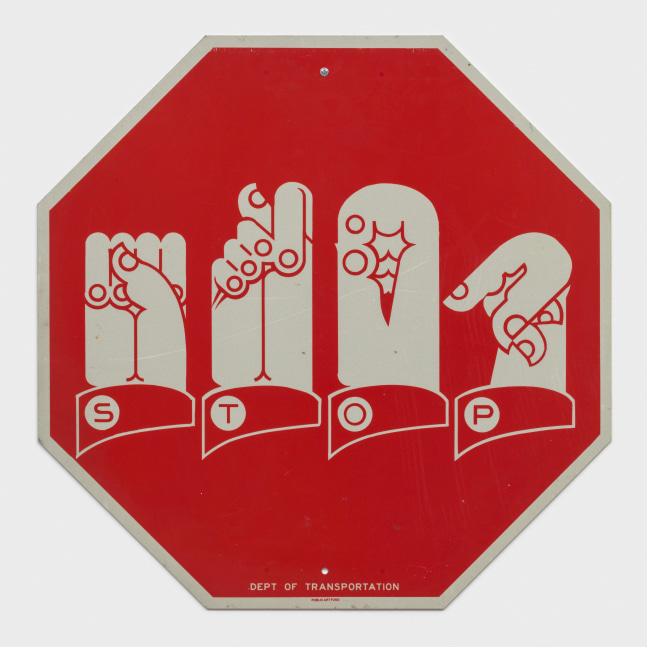 Martin Wong
Traffic Signs for the Hearing Impaired (stop sign), 1990
Aluminum
30 x 30 ins.&amp;nbsp;
76.2 x&amp;nbsp;76.2 cm