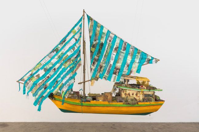 Hew Locke
The Survivor, 2022
wood and mixed media
88 5/8 x 124 3/4 x 29 1/2 ins.
225 x 317 x 75 cm