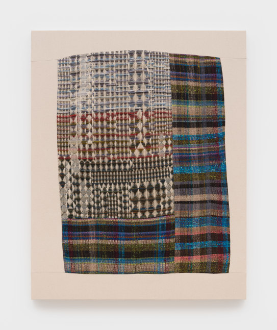 Jovencio de la Paz
Warped Grid 6.3, 2025
handwoven jacquard textiles, cotton and wool
60 x 48 x 2 ins.
152.4 x 121.9 x 5.1 cm