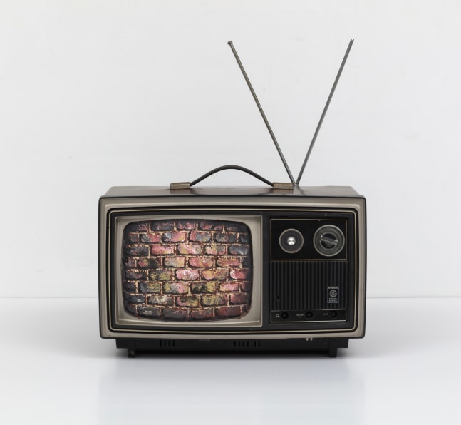 Martin Wong
(Untitled) Brick TV, c. 1983
acrylic on glass tv screen
11 x 18 x 17 ins.
27.9 x 45.7 x 43.2 cm
