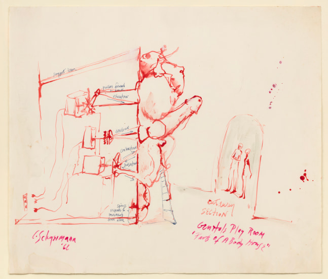 Carolee Schneemann, Parts of a Body House - Genitals Playroom I / Genitals Playroom, Cut-Away Section (a), 1966
