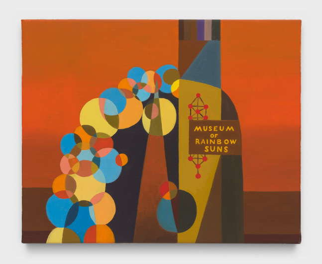 Suzanne Treister
Kabbalistic Futurism/Architectures/Museums/Museum of Rainbow Suns, 2022
oil on linen
13 x 16 1/8 ins.
33 x 41 cm