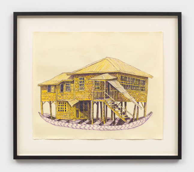 Hew Locke
Guyana House Boat 4, 2018
watercolor on paper
25 3/8 x 30 1/4 ins.
64.5 x 76.8 cm