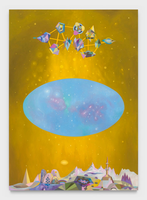 Suzanne Treister
Kabbalistic Futurism/Space Station for Transforming Light, 2023
oil on canvas
84 x 60 ins.
213.4 x 152.4 cm
