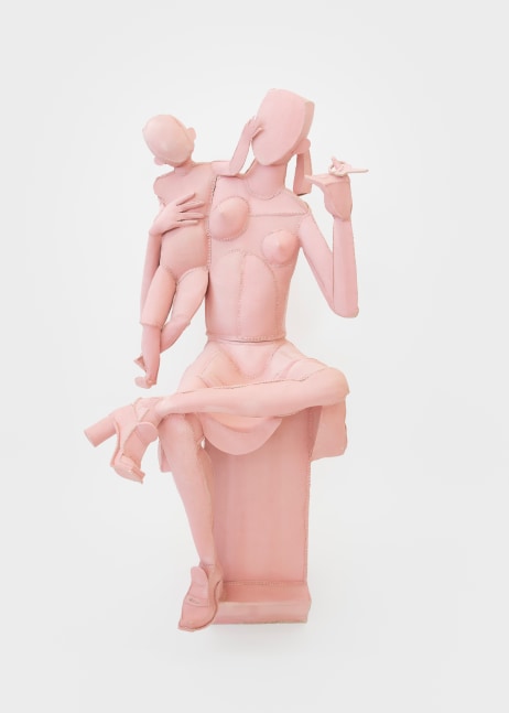 Ann Agee
Madonna of the Car Keys, 2025
porcelain slip and ceramic stain on stoneware
57 1/4 x 23 1/2 x 28 ins.
145.4 x 59.7 x 71.1 cm