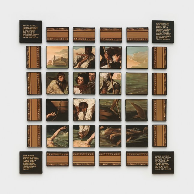 Dotty Attie
An Eminent Painter, 1989
oil on linen, 36 panels
20 panels: 6 x 6 ins. (15.2 x 15.2 cm)
16 panels: 6 x 4 ins. (15.2 x 10.2 cm)
overall: 36 x 36 ins. (91.4 x 91.4 cm)