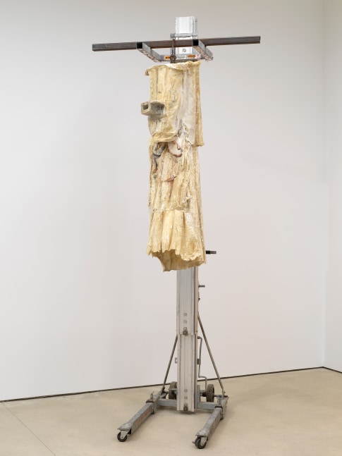 Chiffon Thomas
Betrothal I, 2021
fabric, embroidery floss, acrylic ink, plaster, fiber glass, resin, wood, styrofoam, metal material lift, led lights
62 x 52 1/2 x 49 ins.
157.5 x 133.3 x 124.5 cm