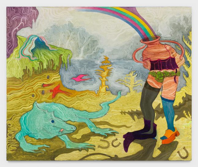 Hortensia Mi Kafchin
Queer situation, 2023
oil on canvas
72 7/8 x 87 3/8 ins.
185 x 222 cm