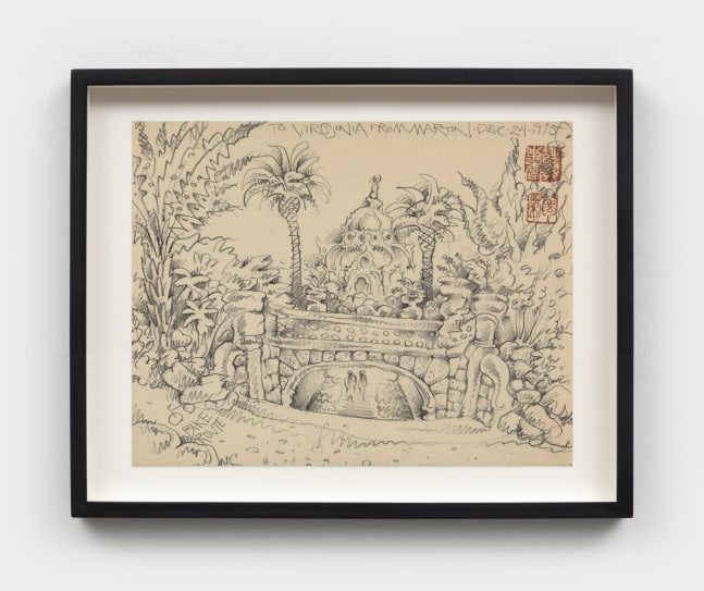 Martin Wong
Untitled (To Virginia from Martin), 1975
stamped
pencil on paper
15 x 12 x 1 1/4 in.
38.1 x 30.48 x 3.18 cm