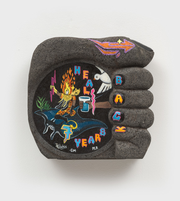 Guadalupe Maravilla
Heal Seven Years Back, 2024
oil on volcanic rock
13 3/8 x 13 3/4 x 5 1/2 ins.
34 x 35 x 14 cm
(MARAVILLA-208)