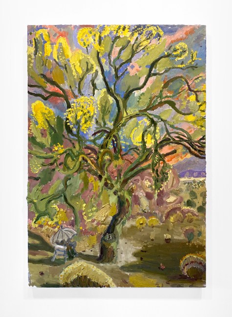 Allison Schulnik, Palo Verde at Dusk after Rain, 2021