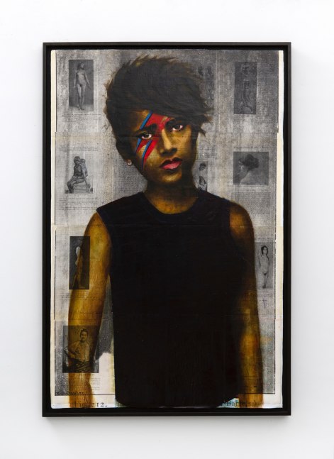 Rajkamal Kahlon
Untitled (David Bowie), 2019
multi media painting on canvas mounted on board
39 1/3 x 25 1/2 ins.
100 x 65 cm