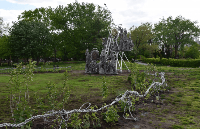 Installation View, Guadalupe Maravilla: Planeta Abuelx, Socrates Sculpture Park, Queens, NY.&amp;nbsp;Image by Sara Morgan.