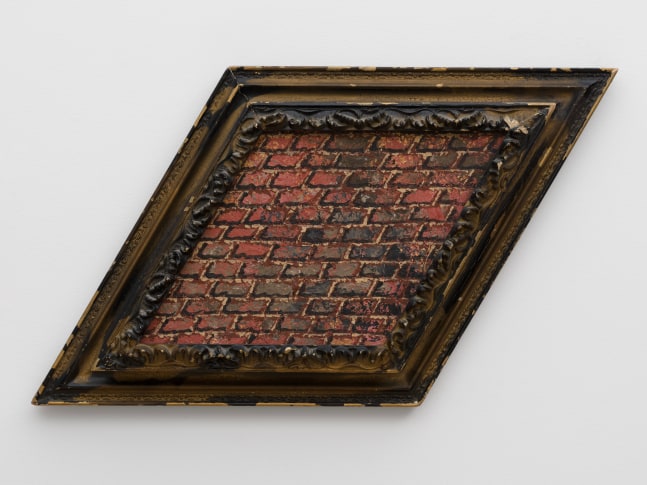 Martin Wong
Untitled (brick, trapezoid), c. 1986
acrylic on board
14 x 24 x 2 1/2 ins.
35.6 x 61 x 6.3 cm