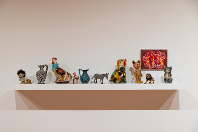 Installation view, Judith Linhares: The Artist as Curator, Sarasota Art Museum, Sarasota, FL, Photo by Ryan Gamma