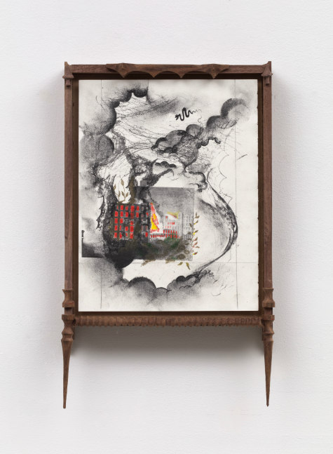 Harry Gould Harvey IV
Loaves in the Supersubstantia Oven, 2022
Xerox, charcoal and colored pencil on paper, MDF, Black Walnut from the Newport Mansions
16 1/4 x 10 1/4 x 2 1/4 ins.
41.3 x 26 x 5.7 cm