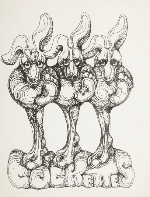 Martin Wong
Cockettes, c. 1971
ink on paper
14 x 11 in.
35.56 x 27.94 cm