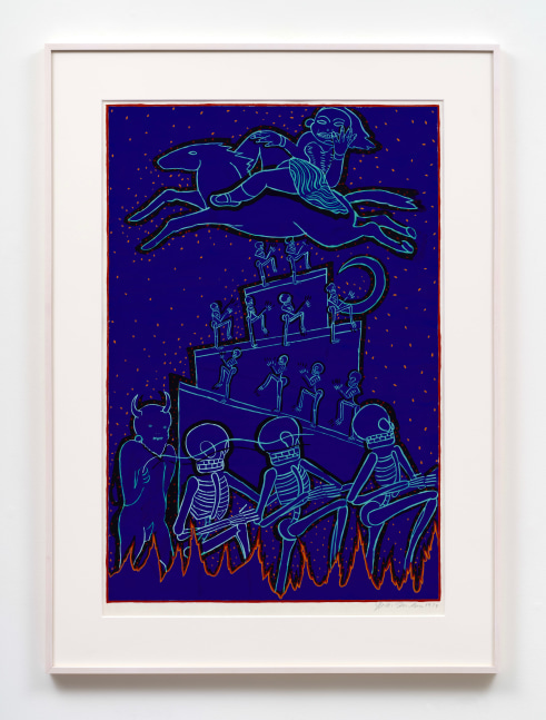 Judith Linhares
Blue Moon, 1977
signed and dated, recto
gouache on paper
31 x 43 ins.
78.7 x 109.2 cm