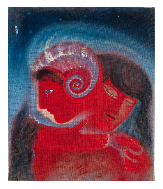 Daniel Correa Mej&amp;iacute;a
Soy el due&amp;ntilde;o de mi casa, 2023
oil on jute
25 5/8 x 21 5/8 ins.
65 x 55 cm&amp;nbsp;