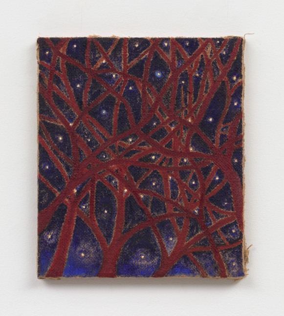 Daniel Correa Mejia
Caminando entre arboles y estrellas, 2021
oil on burlap
13 3/4 x 11 3/4 ins.
35 x 30 cm