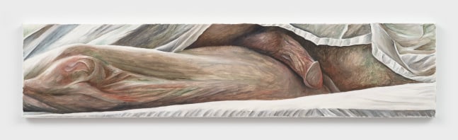 Srijon Chowdhury
The Gallerist, 2024
oil on linen
6 x 26 ins.
15.2 x 66 cm