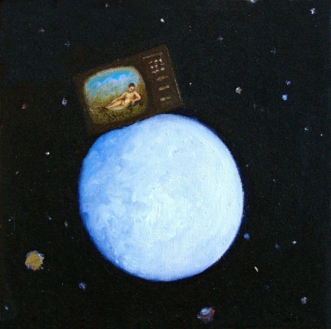 Suzanne Treister
Venus on TV on the Moon, 1986
oil on canvas
10 x 10 ins.
25.4 x 25.4 cm