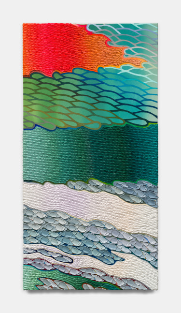 Ishi Glinsky
Shuffling the Deck of Sky and Land, 2024
oil paint, oil stick, oil pastel, acrylic ink, matte medium on canvas
71 x 36 ins.
180.3 x 91.4 cm
&amp;nbsp;