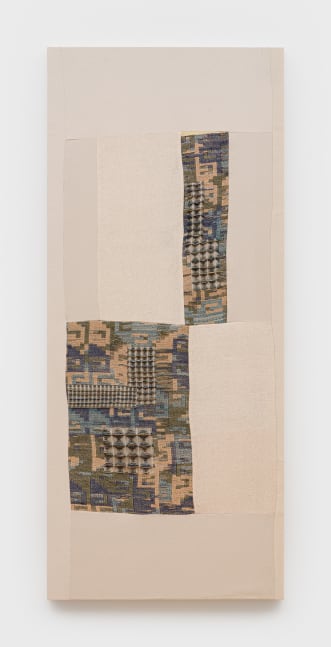 Jovencio de la Paz
el lugar de los milagros 1.0, 2025
handwoven jacquard textiles, cotton, agave fiber, and natural dyes
84 x 36 x 2 ins.
213.4 x 91.4 x 5.1 cm