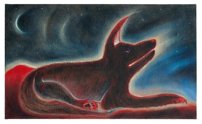 Daniel Correa Mej&amp;iacute;a
Comuni&amp;oacute;n II, 2023
oil on jute
25 5/8 x 43 1/4 ins.
65 x 110 cm