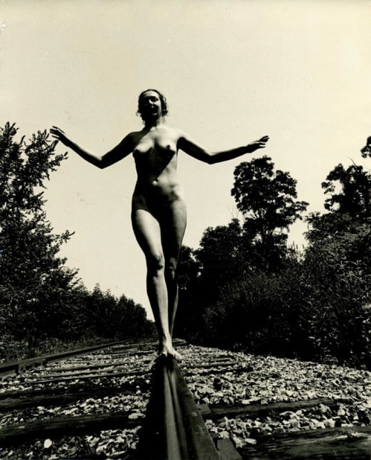 Carolee Schneemann, Nude on Tracks, Parallel Axis (diptych), 1975